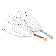 베스트셀러 가정용 수동 마사지 클로 헤드 마사저 가려움 방지 기기 문어 모양 와이어, 02 color random 1 pcs