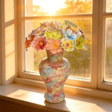 純手工景德鎮陶瓷花瓶 陶瓷花景
