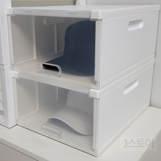 J스토어 신발장 수납 보관 상자 2단 슈박스 수납장 물품보관함, 상세페이지참조, 1세트