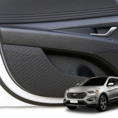 싼타페DM 도어커버 스크래치방지 차문 커버 패드 4P(호환 상품), 블랙