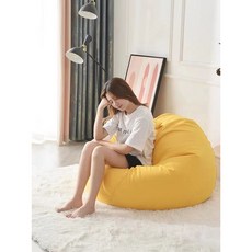 구름 침대 쇼파 스몰 도서관 매장 패브릭 레저용, 어두운 회색 90x101cm 소파 + 발판