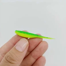 DUODUOYU 낚시 소프트 루어 플라스틱 미끼 0.65g/50mm 실물 포크 패들 테일 수영 담수 태클용 10 개, 01 0.65g--50mm, 06 XZ004 10PCS GREEN