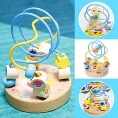 핑크퐁 아기상어 롤러코스터 원목 링쌓기 우드블럭 구슬놀이 소근육발달 어린이 유아 P385