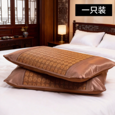 夏季防滑涼席藤枕套 一對裝 舒適透氣 涼爽枕頭套, 羅馬格枕套1只裝