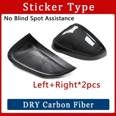실제 탄소 섬유 백미러 커버 아우디 A4 B9 S4 RS4 A5 S5 RS5 2017-2023 사이드 미러 쉘 프레임 교체 케이, 03 Sticker-No hole