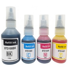 BTD100 호환 잉크세트 DCP-T236 DCP-T436W DCP-T536DW DCP-T730DW DCP-T830 T930dw T730dw T536dw btd100세트, 1개, 재생 비티디100 4색세트