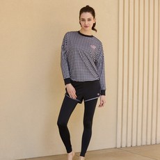 베이직엘르 루즈핏 체크 티셔츠 래쉬가드 반바지 워터레깅스 세트 BEL-X221K