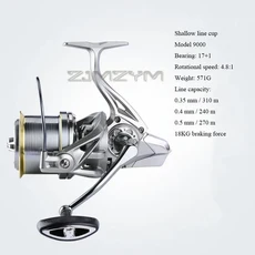 큰 금속 낚시 릴 9000 금속 라인 컵 강한 드래그 롱 샷 스피닝 릴 잉어 먼 휠 트롤링 바닷물 낚시, Yt9000, 9000 Series