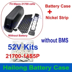롱 배터리 케이스 80개 21700 셀 수용 36V 48V 52V 60V 72V 폴리 박스 니켈 스트립 10S 13S 14S 50A BMS DI, [13] 21-Box Nickel -52V