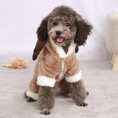 따뜻한 동물 후드 원피스 애견 강아지 고양이 옷 WI058DG, 사슴, 1개
