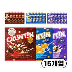 [본사공식몰] 크런틴 단백질쉐이크 BEST 세트 블루베리요거팝 초코이즈백 콘플레이키 크런치볼 25%, 250g, 3박스