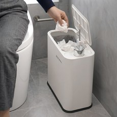 루시아이 이지터치 슬림 쓰레기통, 화이트