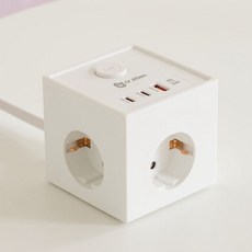 오지렌 고성능 USB C타입 고속충전 고용량 큐브 멀티탭 콘센트, 화이트(PD20W), 1개