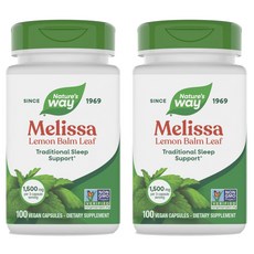 네이쳐스웨이 멜리사 레몬 밤 리프 1500mg 베지테리안 캡슐, 100정, 2개