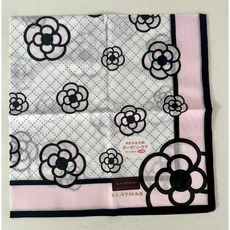 小老闆萬國商舖 日本製 透氣輕薄吸汗手帕-山茶花1粉邊 純棉柔軟舒適, 1個