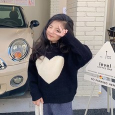 賣場優選童裝 女童毛衣 女童愛心毛衣長袖秋冬季2025兒童女孩韓版寬鬆休閒圓領針織衫上衣