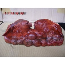 小o結緣館仿古家具 年年有餘(魚)如魚得水(花梨木)30x11x15 快速到貨, 1個
