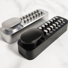 자체브랜드 대문 도어락 기계식 철문 무전원 수동 번호키 자물쇠, 고객직접설치, 은색