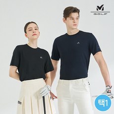 골프 드라이 라운드 반팔티셔츠 남녀 5컬러 택1, 블랙 MLUETBO01_99 090