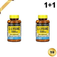 1+1 Mason Natural L-라이신 500mg 100정 칼슘 아미노산 글루텐프리, 2개