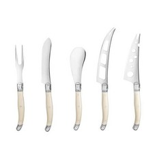 프렌치홈 French Home 5피스 Artisan Laguiole 라귀올 치즈 나이프 칼 세트 거북이 껍질 손잡이 포함, 2)Ivory