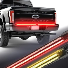 Roykaw 152.4cm(60인치) 트럭 테일게이트 라이트 바 21.3m(70피트) 높은 가시성 범위 독점 구역 행 컨트롤 레드 브레이크/앰버 턴/화이트 리버스 존 조명