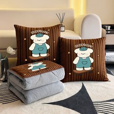 겨울용 기모 안감 두꺼운 크리스탈 벨벳 베개 겸 이불 2-in-1 침실 및 차량용 쿠션, 40*40cm를 펼치면 100*150 ±3cm, 스케이트보드 강아지 두꺼운 크리스탈 벨벳