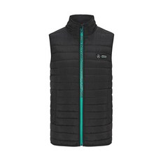 Mercedes AMG Petronas Formula One Team - 공식 포뮬러 1 상품 - 경량 패딩 질레 - 블랙 - XS 블랙.