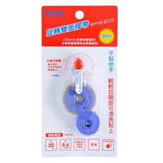 PLUS 普樂士 TG-611 旋轉式雙面膠帶替換帶 (37-536) 黏性持久 替換方便 適用多種材質, 1個