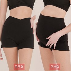 [쁘띠마리에] 임부 기모 3부속바지 2style 택 1 로우형 오버형
