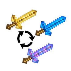 마인크래프트 굿즈 장난감 역할놀이 다이아몬드 광선검, 마인크래프트 다이아몬드 광선검, 1개