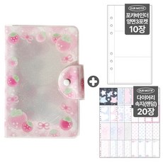 아워모티프 고전 문구 6공 다이어리 포카바인더, 1개, 체크딸기