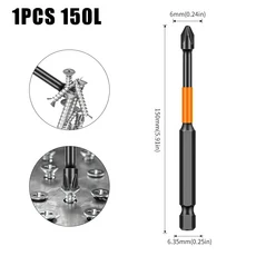 PH2 강력한 자기 크로스 토크 헤드 스크루 드라이버 S2 강철 고경도 미끄럼 방지 비트, 33 1PC 150L