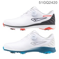 藍鯨高爾夫 Mizuno NEXLITE BOA 高爾夫球鞋（有釘／5E寬楦）#51GQ2420（22白藍／91白黑紅）, 91 白黑紅,26 cm, 1個