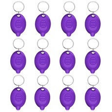 미니 LED 열쇠고리 손전등 초고광도 마이크로 포켓 라이트 작은 흰색 빛 비상용 배터리 포함 12개 2745967, 보라색