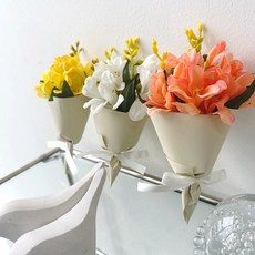 봄의선물 납골당 꽃다발 봉안당 꾸미기 조화 프리지아 [벽부착] 성묘꽃, 프리지아-화이트, 1개