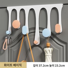 도어후크 화장실 출입문 욕실 아이디어 모자걸이 가방 주방 북유럽 수납장 침실, 블루 파우더 물방울(6구)두께 제한 없음