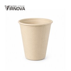 【Virnova】竹纖維 紙杯 90mm 12oz (360ml) 1000入 原色 箱購免運 環保紙杯 咖啡杯 外帶飲料杯, 1箱, 1000個裝