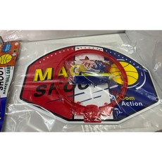 sns 古早味 懷舊玩具 籃板 籃球板 籃框 (中組) 直徑22cm籃板長寬48x35公分, 1個, 紅色