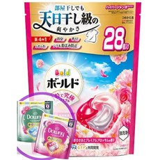 P&G 일본 다우니 보르도 캡슐세제 섬유유연제+세제 4 in 1 프리미엄 로즈 블라썸향 28겔볼, 1개, 28개입