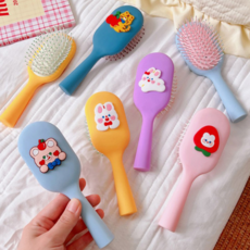 [픽픽] 어린이집 유아 어린이 머리빗 귀여운 휴대용 헤어브러쉬, 1개, 스카이블루