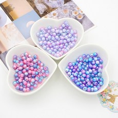 ABS 그라데이션 구슬비즈, 스카이핑크, 100개