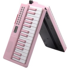 【台灣JAZZY】DP-06 可攜式折疊61鍵電子琴 丨 初學者/兒童啟蒙 內建喇叭 丨 USB供電 含提袋, 粉色, 1箱, DP-06
