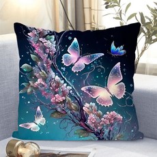 아름다운 꽃패턴 소파쿠션 양면 소파 쿠션 솜 포함 세탁가능 고탄력 트렌디 꽃스타일 수집가 추천 특별한 디자인 트렌디한 스타일, XKHD-22, 40 x 40CM (솜포함 양면쿠션)