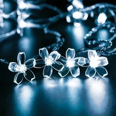 1pc 10M 80LED LED 벚꽃 꽃줄 조명 USB전원 무드등 인테리어 장식 실내외파티, 차가운 화이트 10M80LED