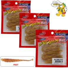 JRC엘리게이터 지렁이60 벌크/60pcs SLG60/볼락전용웜 송어 꺽지 쏘가리, 60개