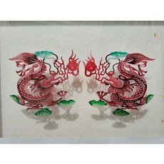 皮影 龍 牛皮雕刻 手工上色, 如圖所示, 1個