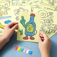 장난감 미니 선물 보상용 기념품 창의적 프로모션 미니 장난감 대량 구매 가능, 카툰 모래 그림 50장