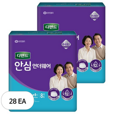 디펜드 남녀공용 안심 언더웨어 성인기저귀, 대형, 8매입, 28개