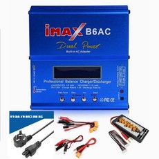 밸런스 충전기 고출력 지능형 리튬 카 배터리 전원, B6AC 충전기 + XT60 및 충전 보드